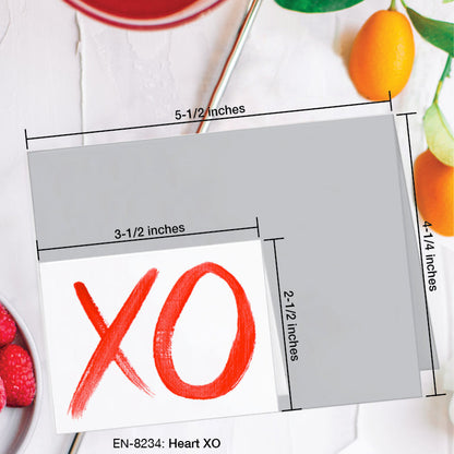 Heart XO, Greeting Card (8234A), Enclosure Card, www.printedcanvas.com