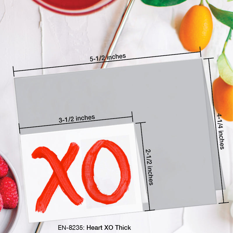 Heart XO Thick, Greeting Card (8235A), Enclosure Card, www.printedcanvas.com
