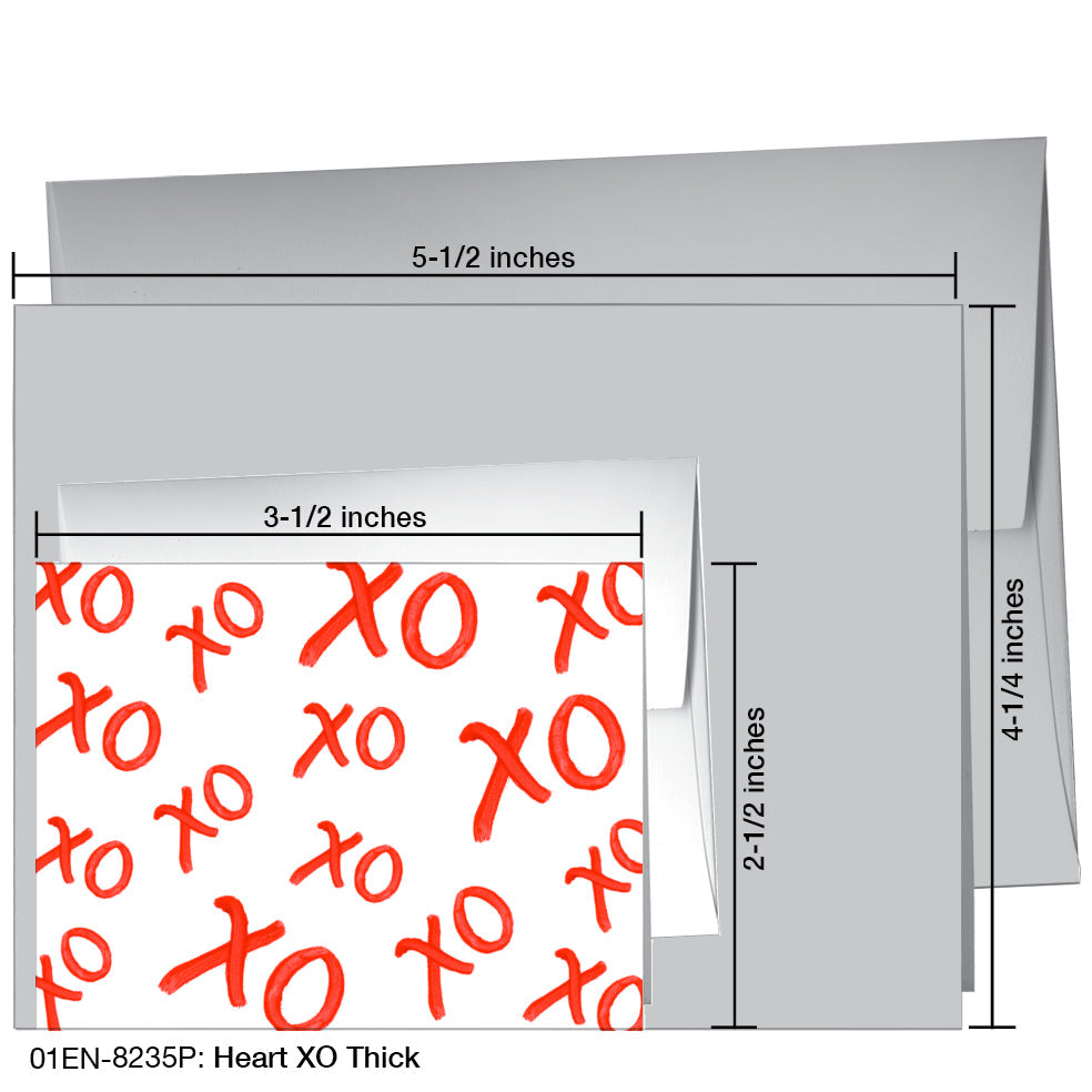 Heart XO Thick, Greeting Card (8235P), Enclosure, printedcanvas.com