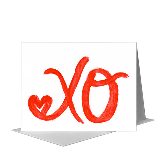 Heart XO Curly, Greeting Card (#8236A) A2 Card Front, www.printedcanvas.com