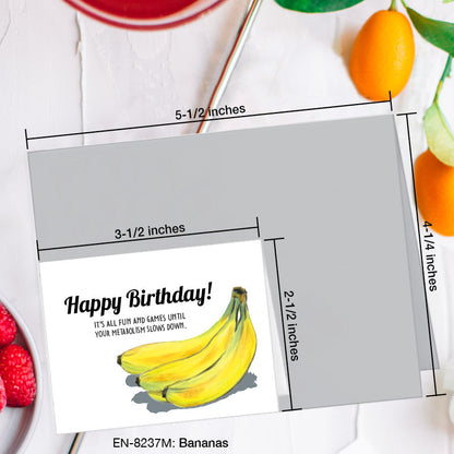 Bananas, Greeting Card (8237M), Enclosure, www.printedcanvas.com