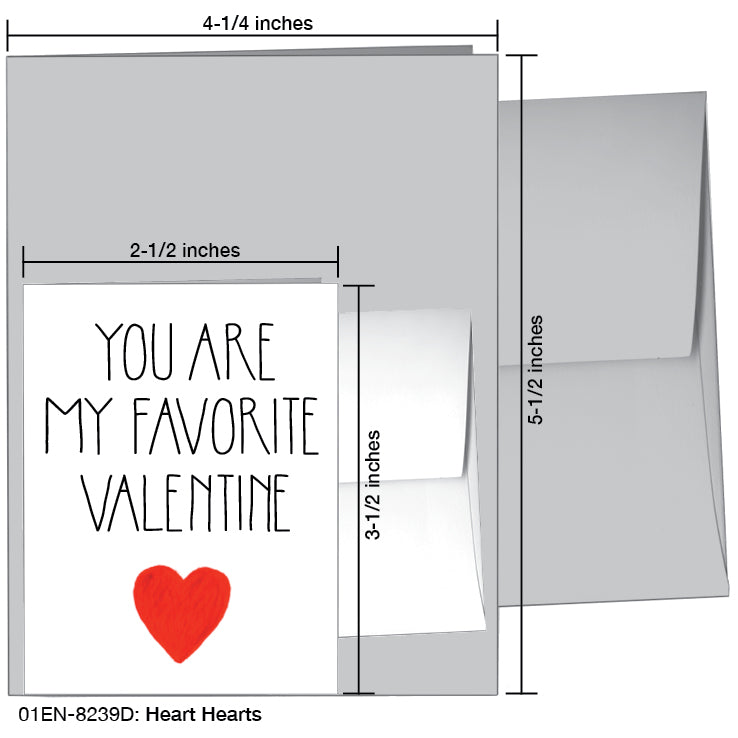 Heart Hearts, Greeting Card (#8239D), Enclosure, www.printedcanvas.com