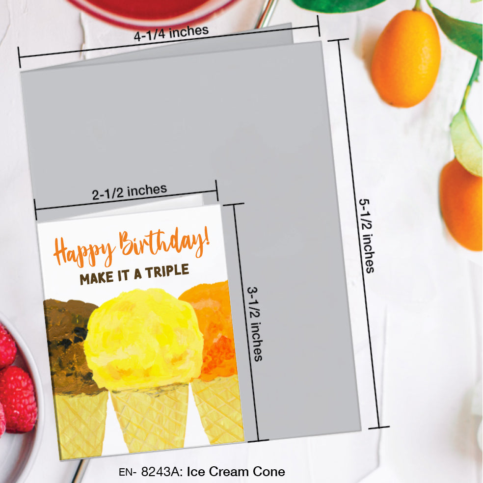 Ice Cream Cone, Greeting Card (#8243A)