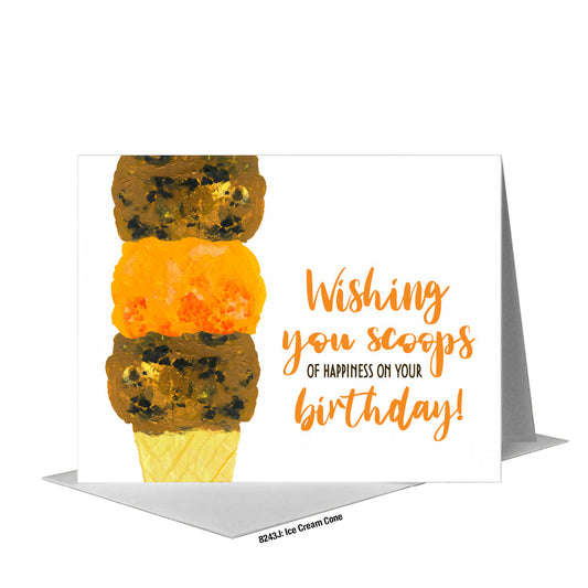 Ice Cream Cone, Greeting Card (#8243J) A2 Card Front, www.printedcanvas.com