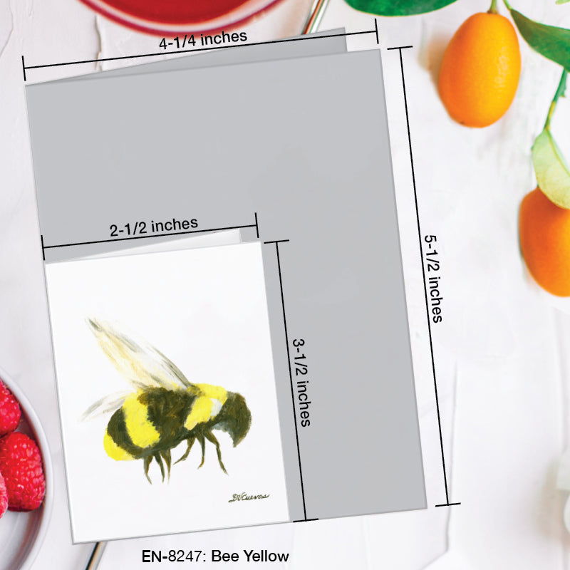 Bee Yellow, Greeting Card (8247D), Enclosure Card, www.printedcanvas.com