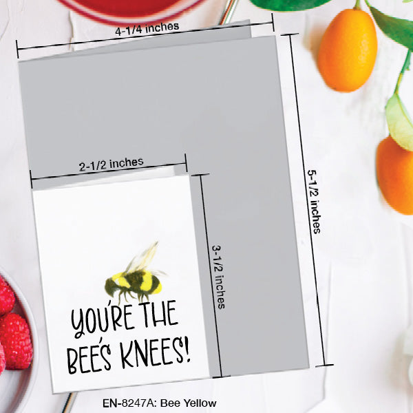 Bee Yellow, Greeting Card (#8247A), Enclosure Card, www.printedcanvas.com