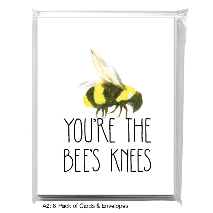 Bee Yellow, Greeting Card (#8247AA), A2 Card 8-Pack, www.printedcanvas.com