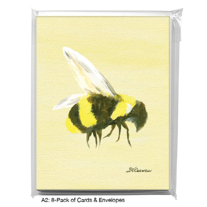 Bee Yellow, Greeting Card (8247C), A2 Card 8-Pack, www.printedcanvas.com