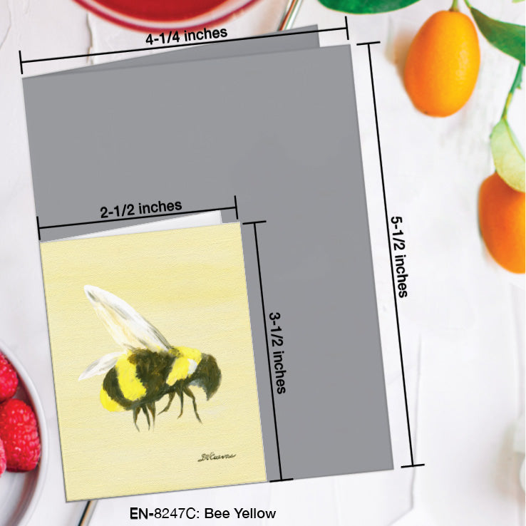 Bee Yellow, Greeting Card (8247C), Enclosure Card, www.printedcanvas.com