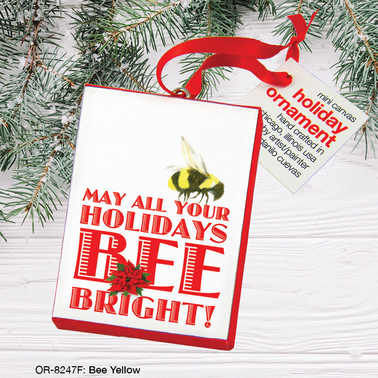 Bee Yellow, Ornament (OR-8247F), Front, printedcanvas.com
