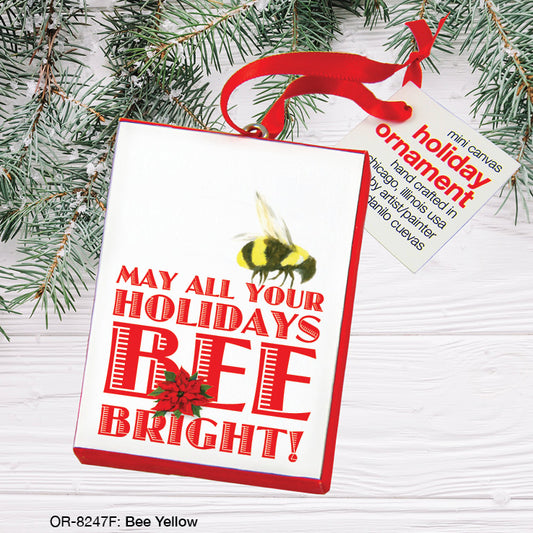 Bee Yellow, Ornament (OR-8247F), Front, printedcanvas.com