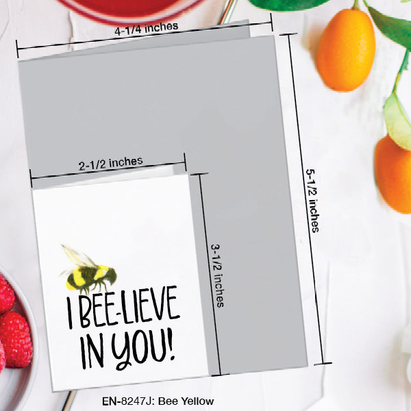 Bee Yellow, Greeting Card (8247J), Enclosure, www.printedcanvas.com