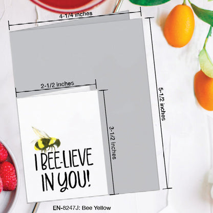 Bee Yellow, Greeting Card (8247J), Enclosure, www.printedcanvas.com