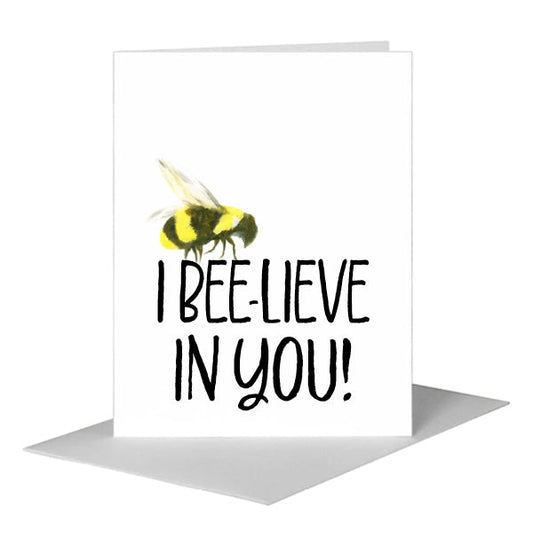 Bee Yellow, Greeting Card (#8247J) A2 Card Front, www.printedcanvas.com