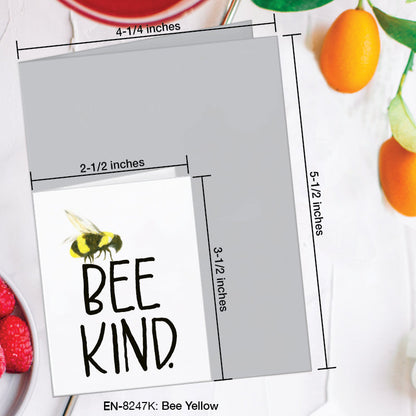 Bee Yellow, Greeting Card (8247K), Enclosure, www.printedcanvas.com