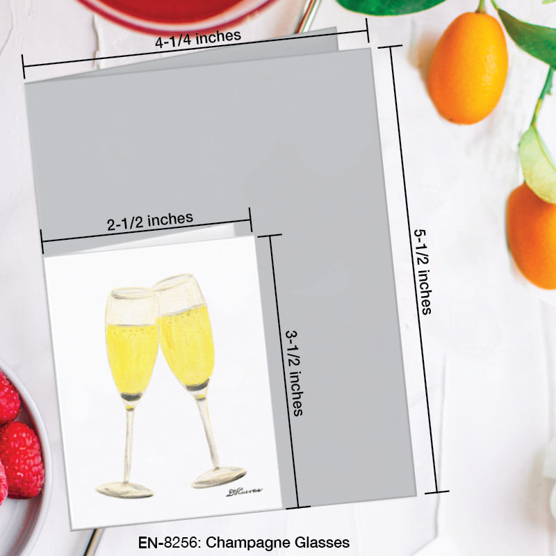 Champagne Glasses, Greeting Card (8256D), Enclosure Card, www.printedcanvas.com