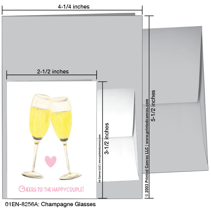 Champagne Glasses, Greeting Card (#8256A)