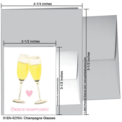 Champagne Glasses, Greeting Card (#8256A)