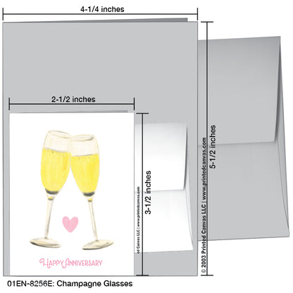 Champagne Glasses, Greeting Card (#8256E)