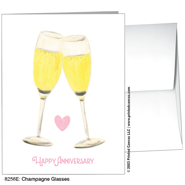 Champagne Glasses, Greeting Card (#8256E), A2 Card Front, www.printedcanvas.com