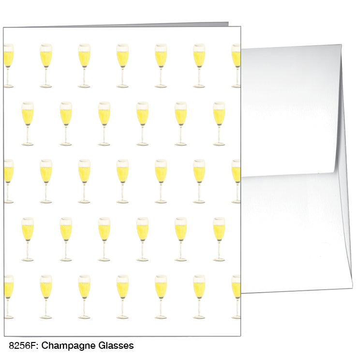 Champagne Glasses, Greeting Card (#8256F)