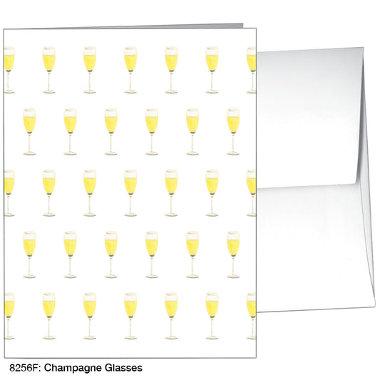 Champagne Glasses, Greeting Card (#8256F)