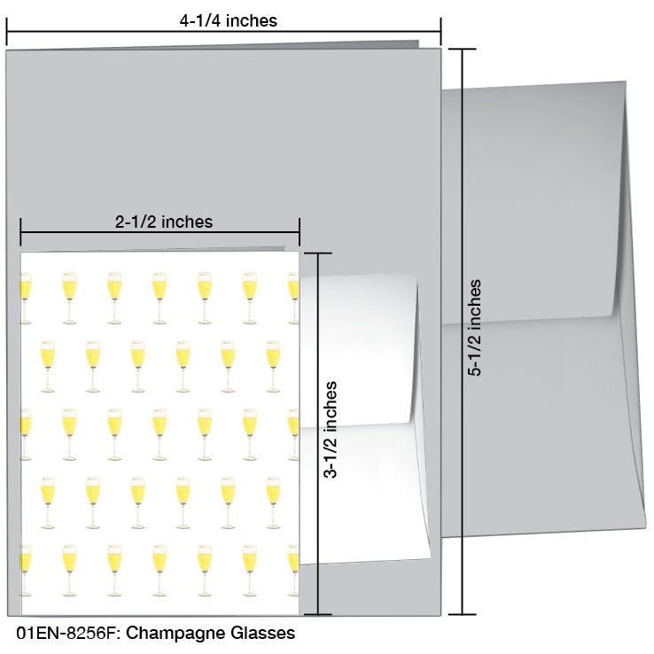 Champagne Glasses, Greeting Card (#8256F)