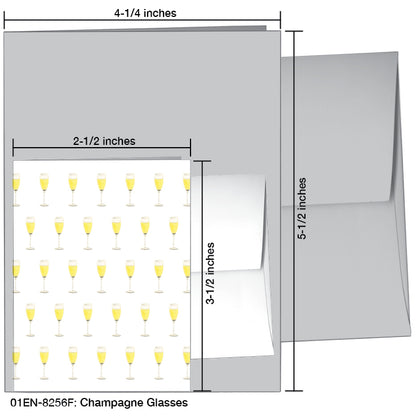 Champagne Glasses, Greeting Card (#8256F)