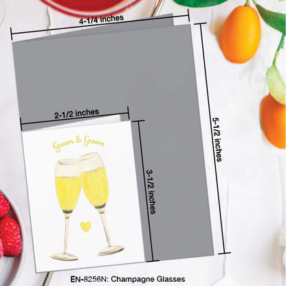 Champagne Glasses, Greeting Card (8256N), Enclosure, www.printedcanvas.com