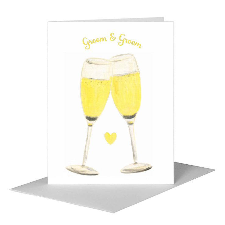 Champagne Glasses, Greeting Card (#8256N) A2 Card Front, www.printedcanvas.com