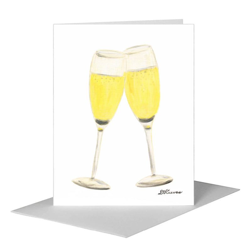 Champagne Glasses, Greeting Card (#8256D) A2 Card Front, www.printedcanvas.com
