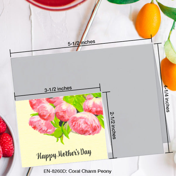 Coral Charm Peony, Greeting Card (8260D), Enclosure, www.printedcanvas.com