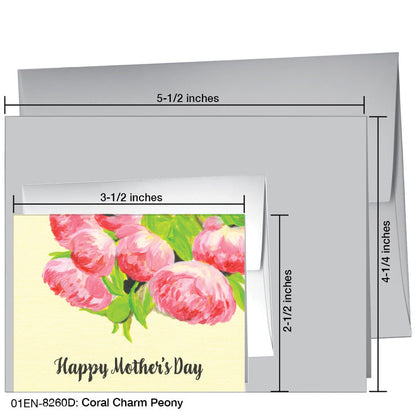 Coral Charm Peony, Greeting Card (8260D), Enclosure Card, www.printedcanvas.com
