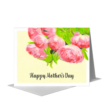 Coral Charm Peony, Greeting Card (#8260D) A2 Card Front, www.printedcanvas.com