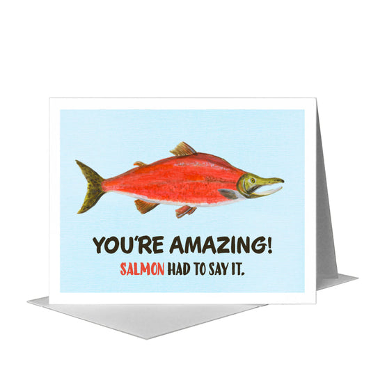 Sockeye Salmon, Greeting Card (#8261D) A2 Card Front, www.printedcanvas.com
