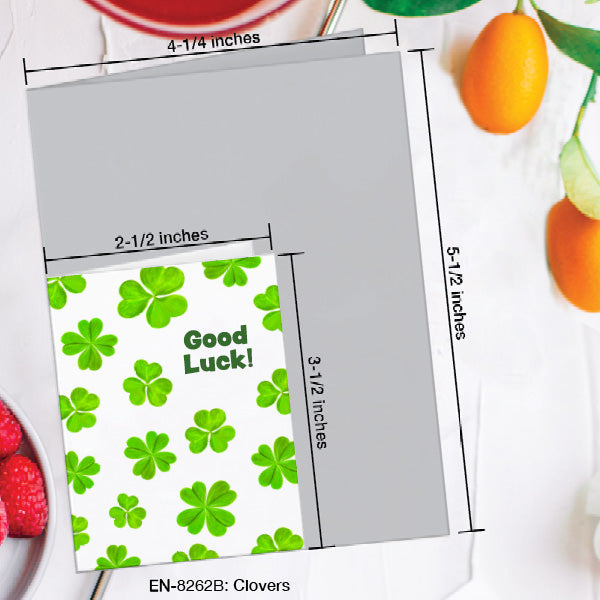 Clovers, Greeting Card (8262B), Enclosure, www.printedcanvas.com