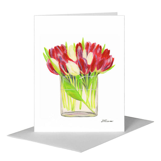 Freshly Cut Tulips, Greeting Card (#8264A) A2 Card Front, www.printedcanvas.com
