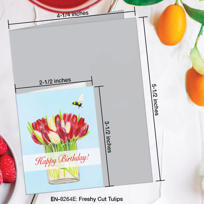 Freshly Cut Tulips, Greeting Card (8264E), Enclosure, www.printedcanvas.com