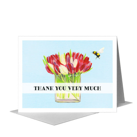 Freshly Cut Tulips, Greeting Card (#8264FA) A2 Card Front, www.printedcanvas.com