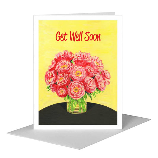 Peony Bouquet, Greeting Card (#7645J) A2 Card Front, www.printedcanvas.com