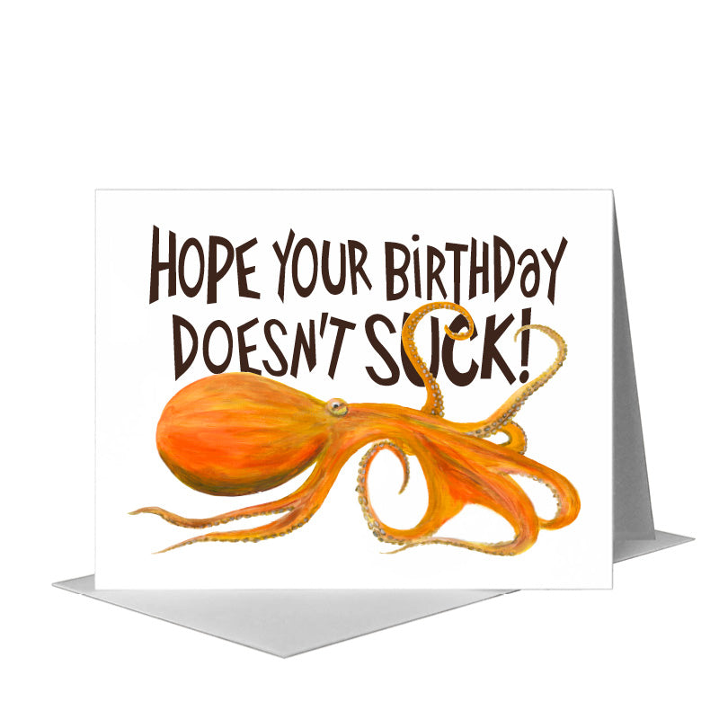 Octopus, Greeting Card (#8266A), A2 Card Front, www.printedcanvas.com