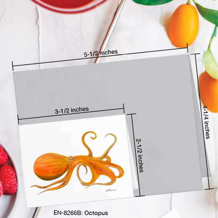 Octopus, Greeting Card (8266B), Enclosure Card, www.printedcanvas.com
