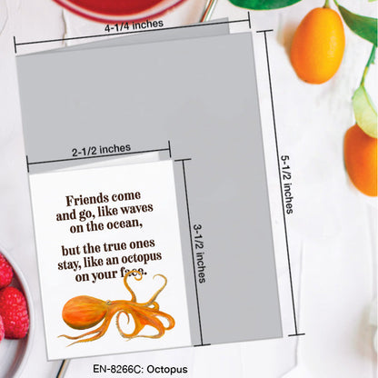 Octopus, Greeting Card (8266C), Enclosure, www.printedcanvas.com