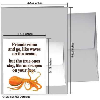Octopus, Greeting Card (8266C), Enclosure Card, www.printedcanvas.com