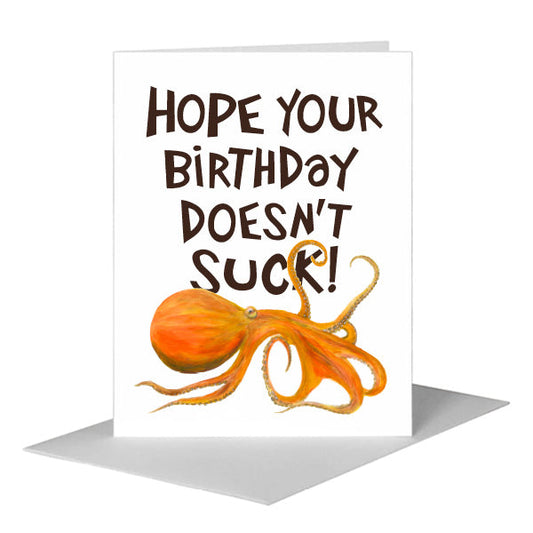 Octopus, Greeting Card (#8266G) A2 Card Front, www.printedcanvas.com