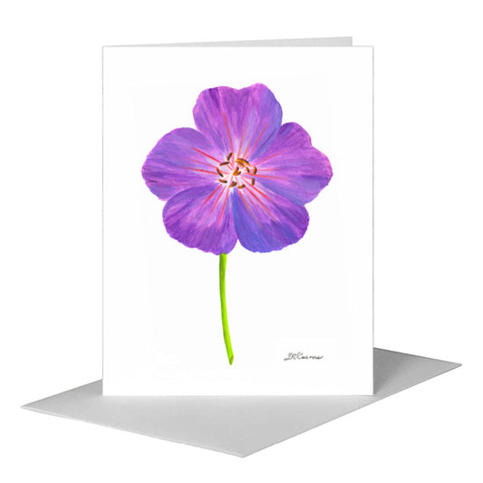 Geranium Rozanne, Greeting Card (#8270A) A2 Card Front, www.printedcanvas.com