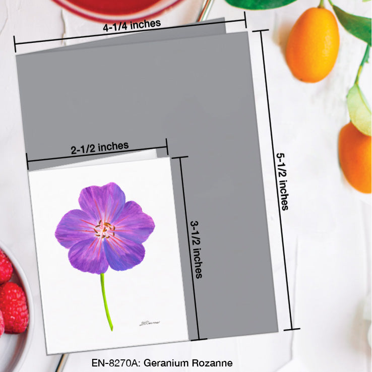 Geranium Rozanne, Greeting Card (8270A), Enclosure Card, www.printedcanvas.com