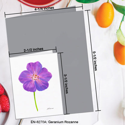 Geranium Rozanne, Greeting Card (8270A), Enclosure Card, www.printedcanvas.com