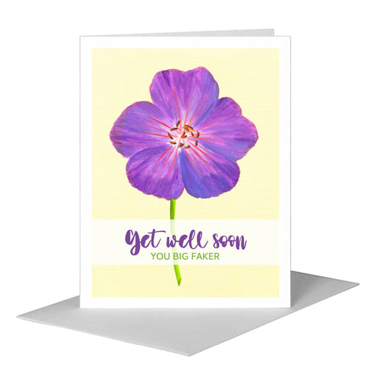 Geranium Rozanne, Greeting Card (#8270E) A2 Card Front, www.printedcanvas.com