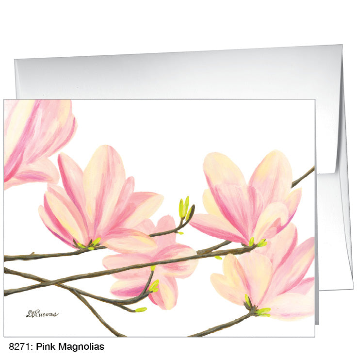 Pink Magnolias, Greeting Card (8271B), A2 Card Front, www.printedcanvas.com